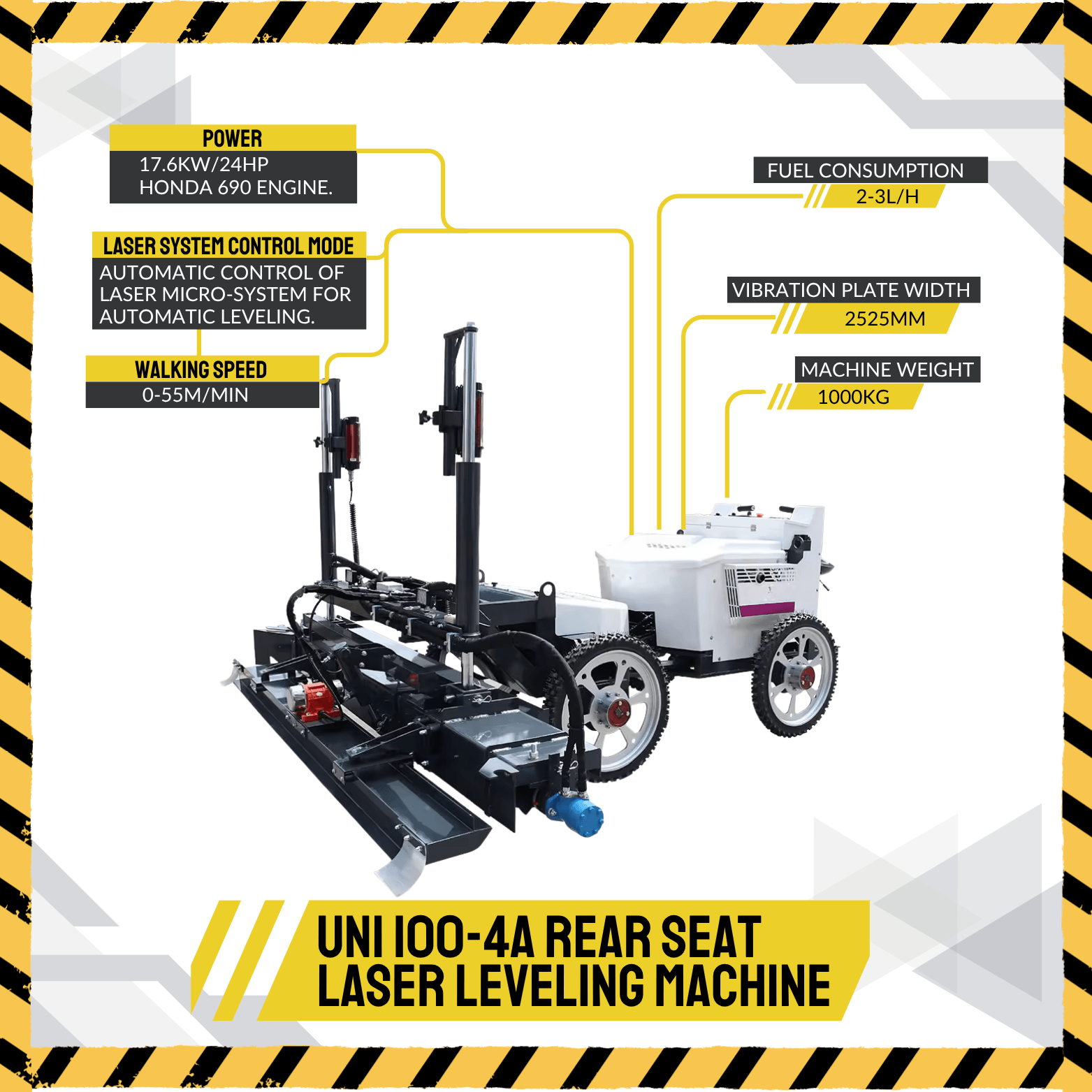 Uni 100-4A Rear seat laser leveling machine